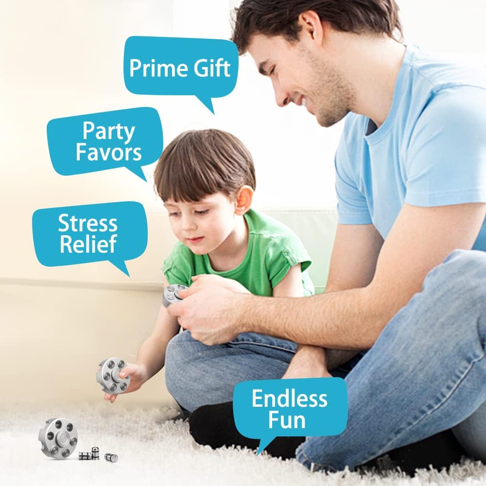 Desk Fidget Spinner Chain, Fidget Toy Metal, Infinity Cube Spinner Gift For Kids and Adults, Sensory Toy, Heavy Duty Cool Hand Finger Spinner Desk Toy, Party Favors Goody Bag Fillers Stocking Stuffers