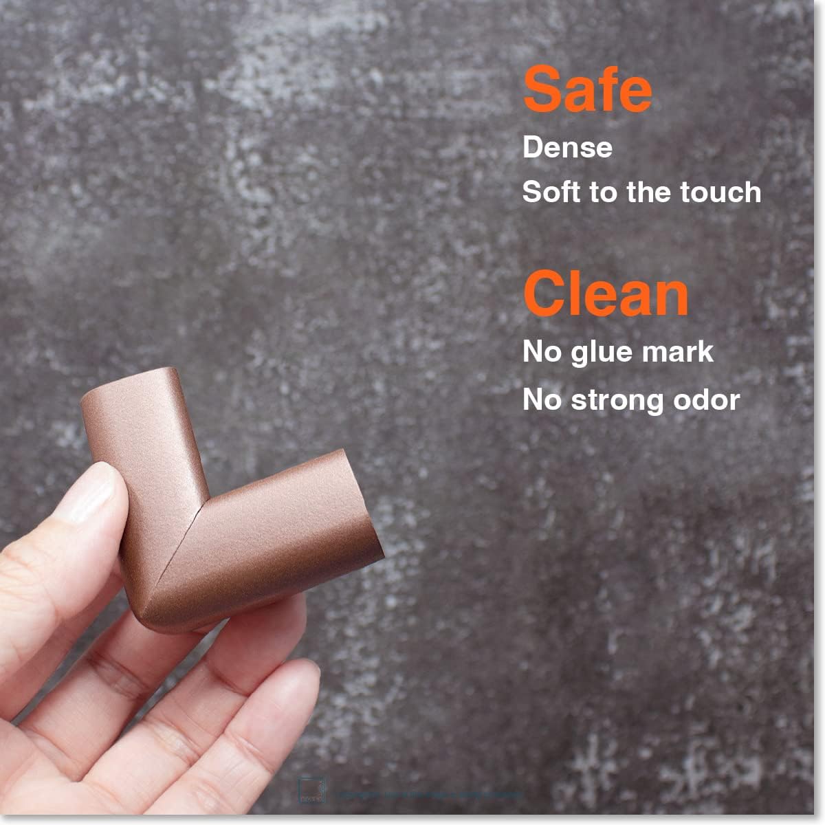Roving Cove Slim-Fit Corner Protector for Baby Proofing (8 Small Corners), Soft Rubber Foam Furniture Corner Bumper Guards, 3M Adhesive Pre-Taped, Coffee Brown