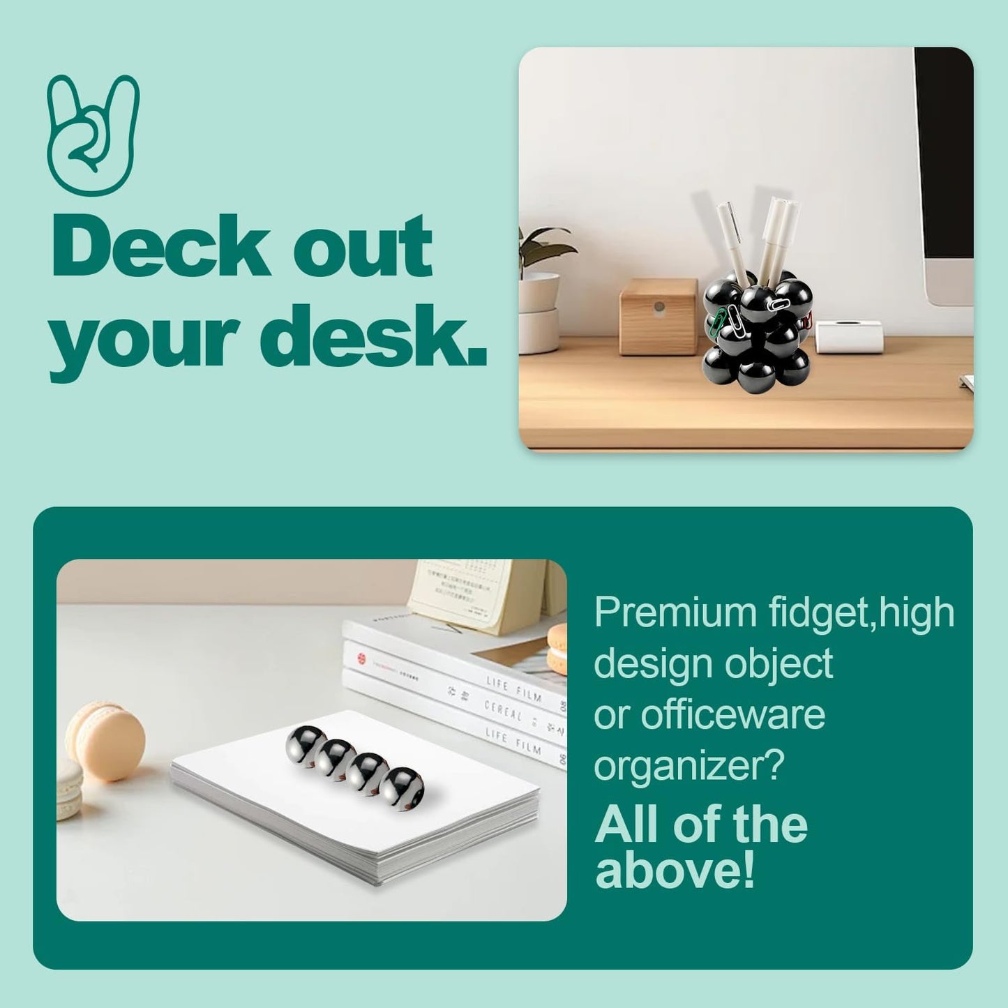 33mm Magnetic Balls 8pcs, Fidget Toys for Adults and Magnet Desk Toys for Office, Stress Relief Gift for Birthday, Large Magnetic Fidget Toys Set