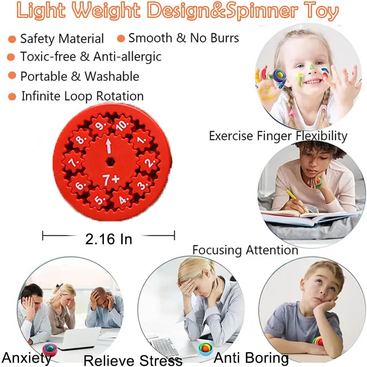 Math Fidget Spinner,Educational Math Fact Fidget Spinners - Learn Division & Multiplication -Math Learning & Education Toys Game (18pcs)