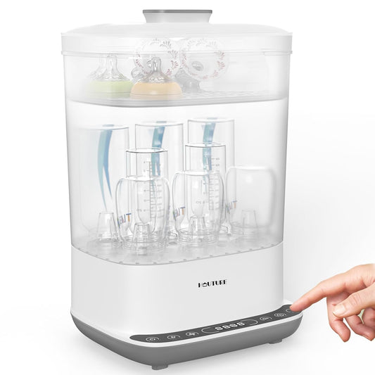 Baby Bottle Sterilizer | Esterilizador de Biberones, 6-in-1 HAUTURE Bottle Sterilizer and Dryer, Electric Steam Bottle Sanitizer for Baby Stuffs, Baby Bottles & Breast Pump Accessories