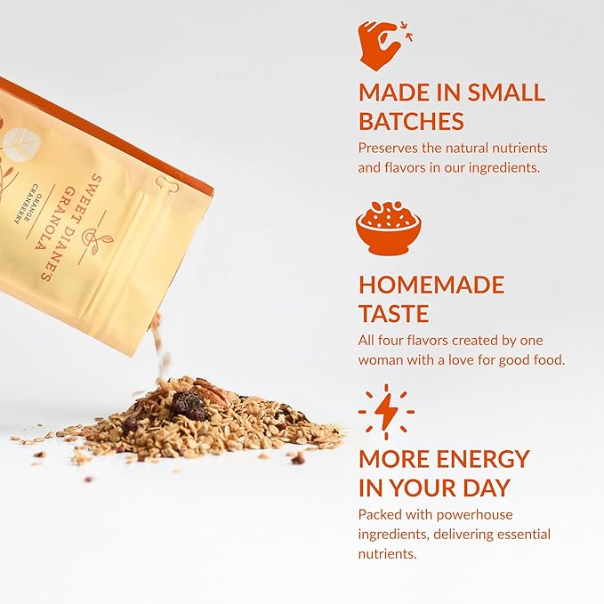Sweet Diane’s Granola – Family Size (36 oz) Orange Cranberry Organic Granola, Low-Sugar, High-Fiber, Gluten-Free, Vegan, Delicious Breakfast and Snack Topper