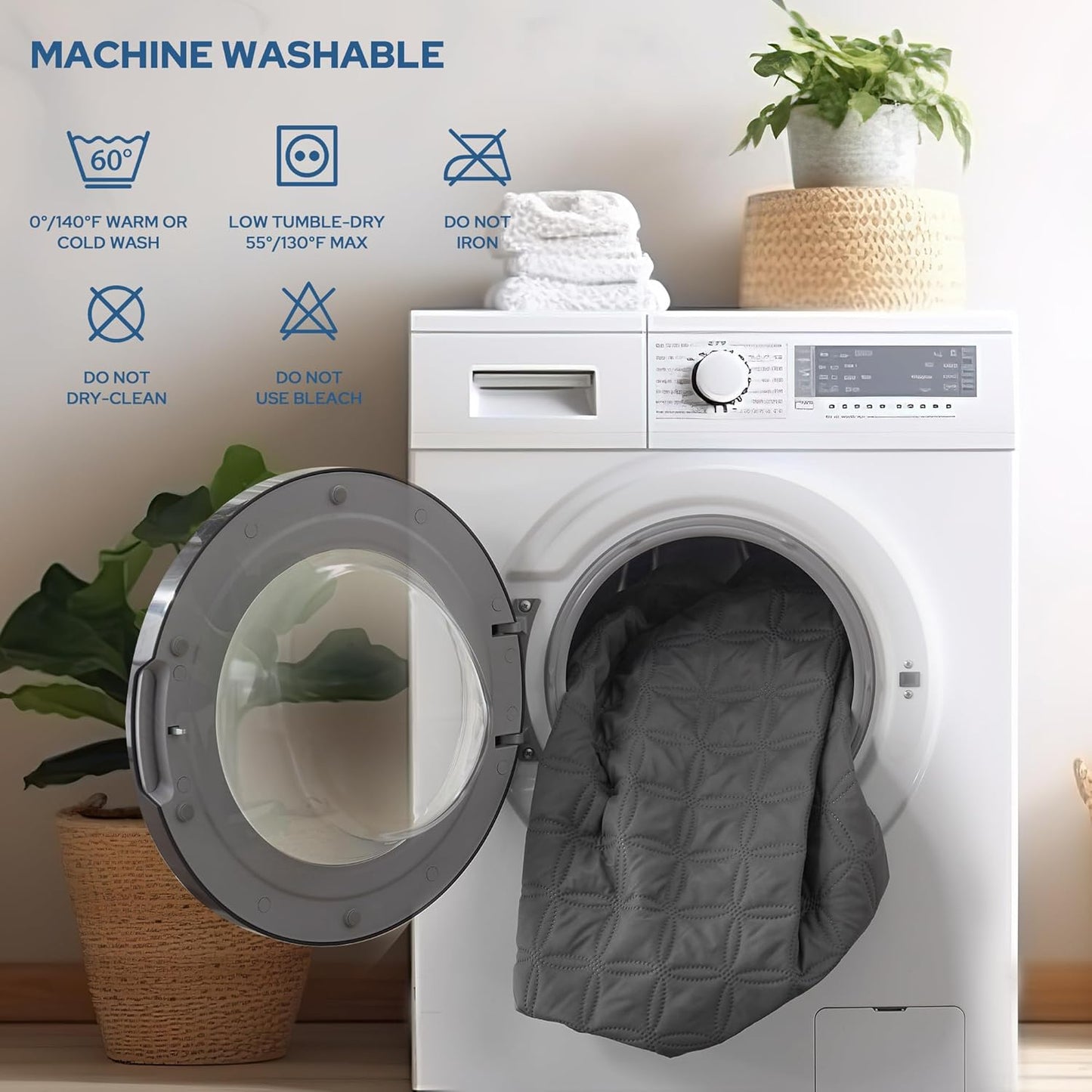 BEDLORE Waterproof Mattress Protector, Noiseless Full Size Mattress Pad with Deep Pocket Fitted Up to 6"-15", Soft Dirt-Proof Double Mattress Cover for College Dorm(Gray)