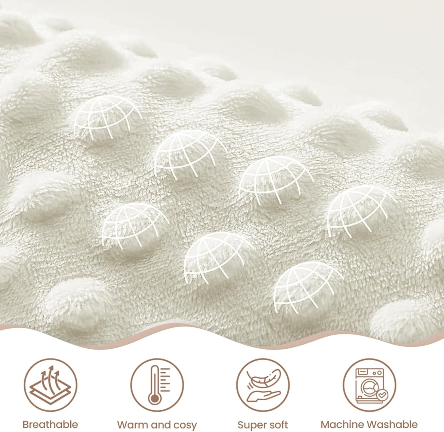 Sun Minky Baby Blanket 30 x 40 Inches for Boys Girls, Soft Plush Receiving Blanket with Dotted Back, Gift for Toddler Newborn Infant Christmas Birthday Baby Shower