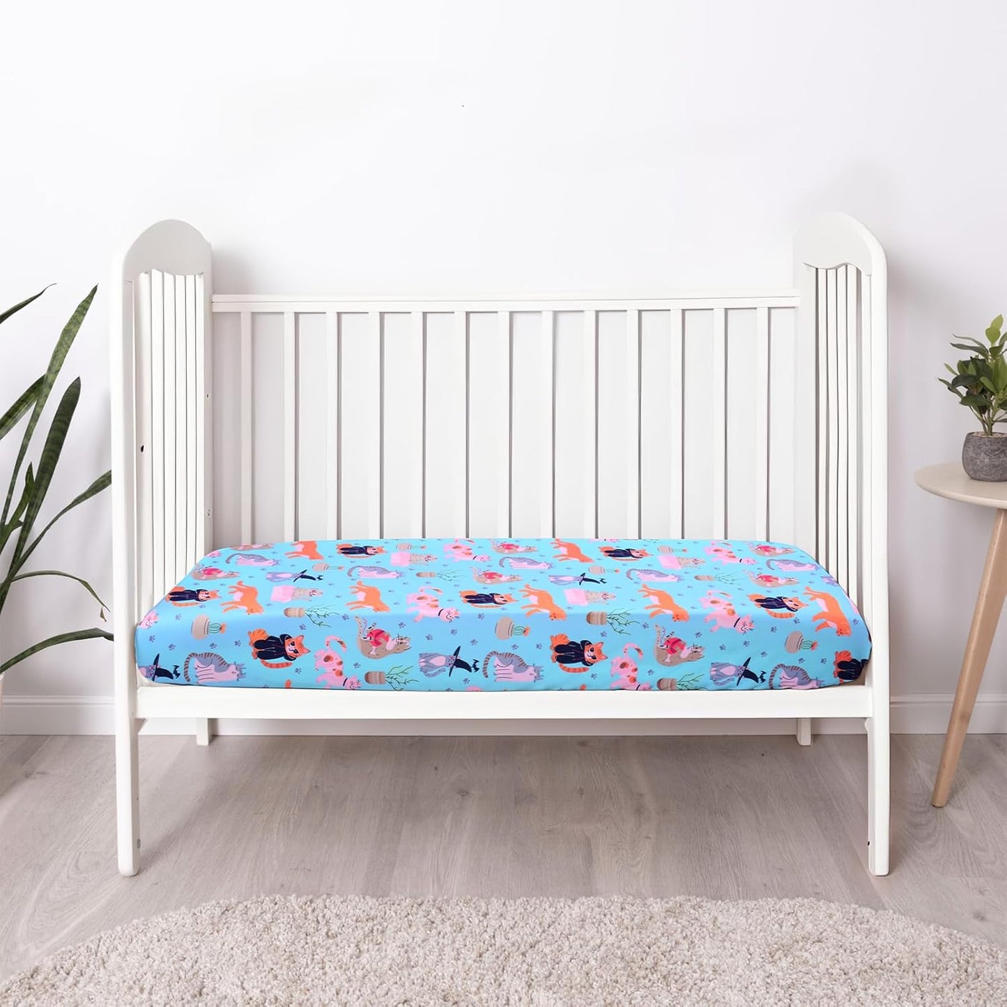UOMNY Crib Sheet,Cat Crib Sheets Baby Sheet for Standard Crib and Toddler Mattresses Nursery Bedding Sheet Crib Mattress Sheets for Boys and Girls 1 Pack Toddler Sheet