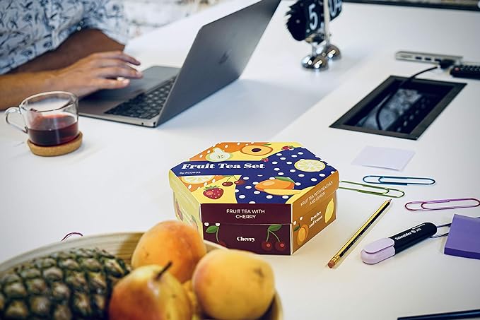 ACORUS Fruit Luxury Tea Set - Assorted Fruit and Herbal Teas Box, Tea Gift Sets, Large Variety Pack, Perfect for Refreshing Iced Drinks, Sampler 6 Flavors, 60 Bags