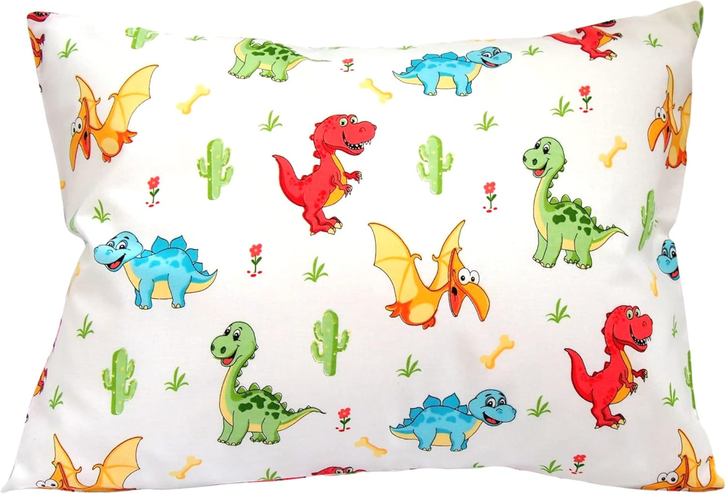 Toddler Pillowcase 13x18 Dinosaur - Cotton Travel Pillowcase Cover, Soft Dinosaur Pillow Cases for Toddler Boys - Multicolored Dinosaurus