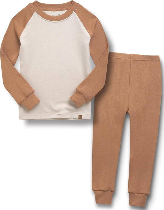 VAENAIT 6M-12Y Toddler Toddler Kids Toddler Girls Boys Soft Comfy Modal Tencel Solid Raglan Sleepwear Pajamas Pjs 2pcs Set