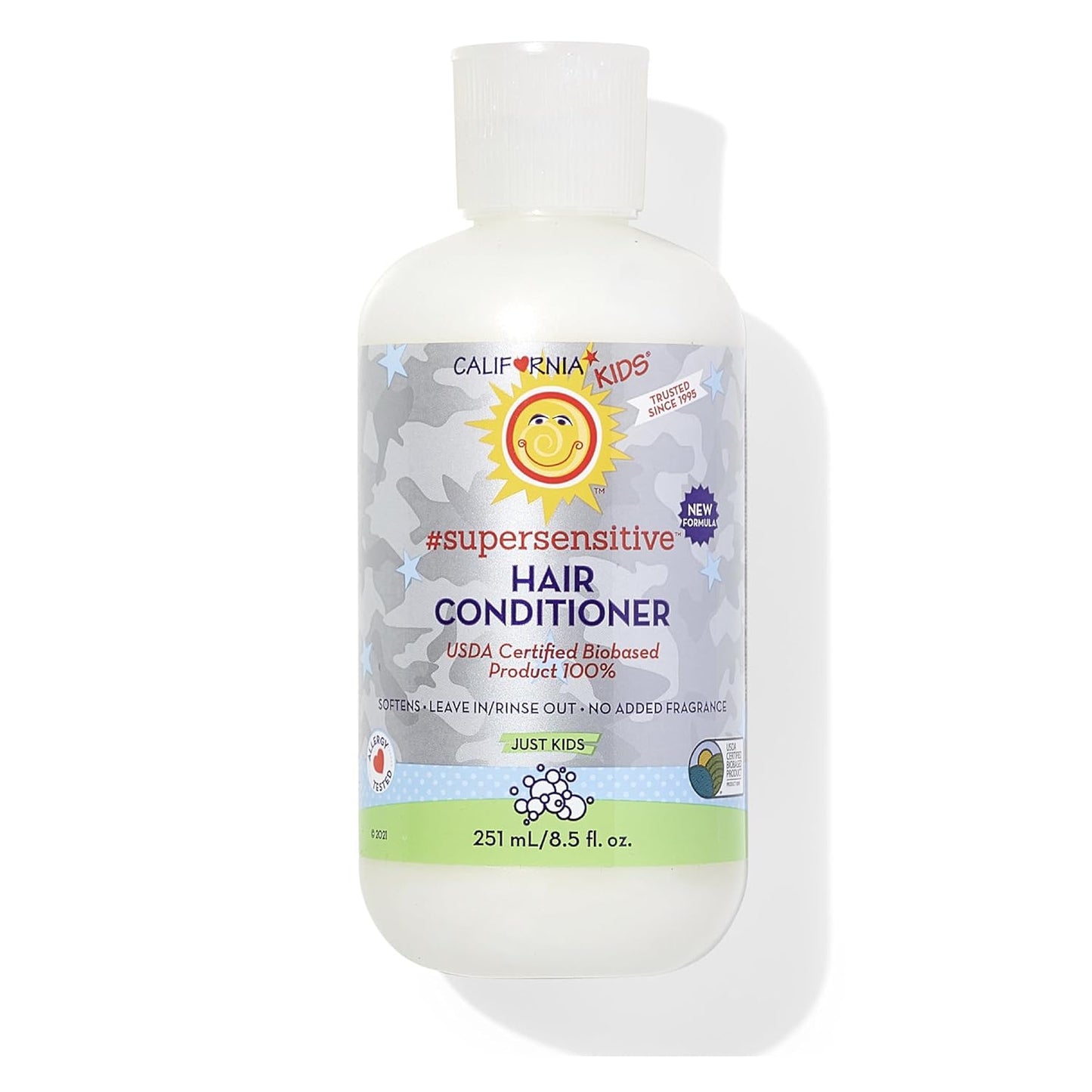 California Kids Conditioner | Super Sensitive | Unscented | 100% Plant-Based | Rinse-out or Leave in Conditioner | Moisturizing | 251 ml / 8.5 oz