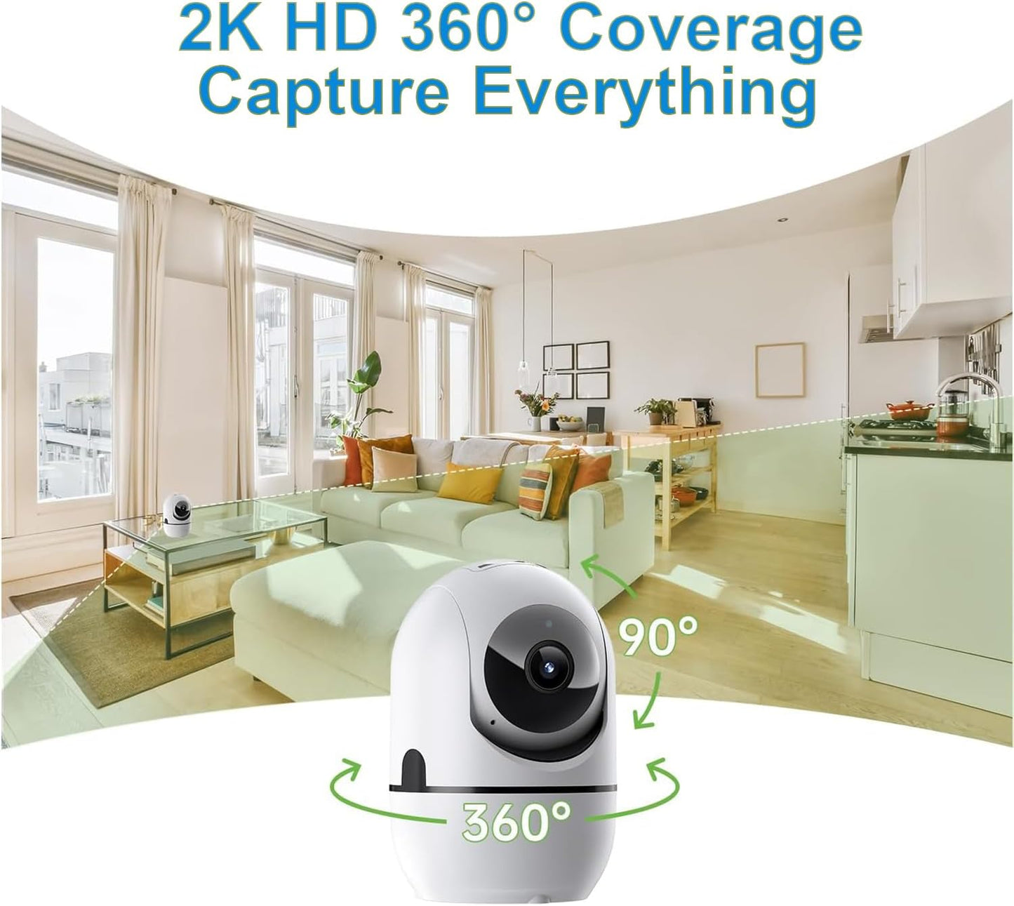 Indoor Security Camera, 5G&2.4G WiFi Security Cameras Indoor for Home Security, Pan/Tilt Baby Monitor/Dog/Pet Camera with Phone App Motion Sensor & Night Vision. TF/CloudStorage (2Pack)