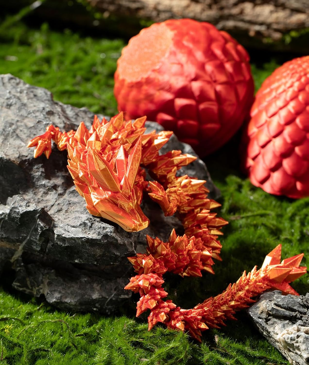 Dragon Egg,3D Printed Articulated Dragon,Dragon Eggs with Dragon Inside,Dragon Toy,3D Printed Dragon Egg Fidget Toys,New Full Articulated Dragon Crystal Dragon (Purple)