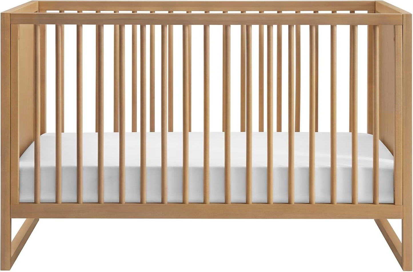 Nurture& The Crib - Baby, Toddler Convertible Crib | Sustainable Non-Toxic Materials | 3 Adjustable Heights - Grows with Your Baby (Toddler Guardrail NOT Included) (All Natural)