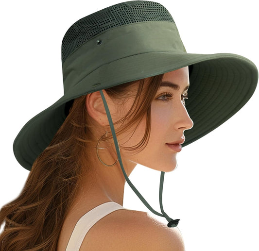 PFFY Sun Bucket Hats for Men Women 3” Wide Brim UPF 50+ Fishing & Beach Hat