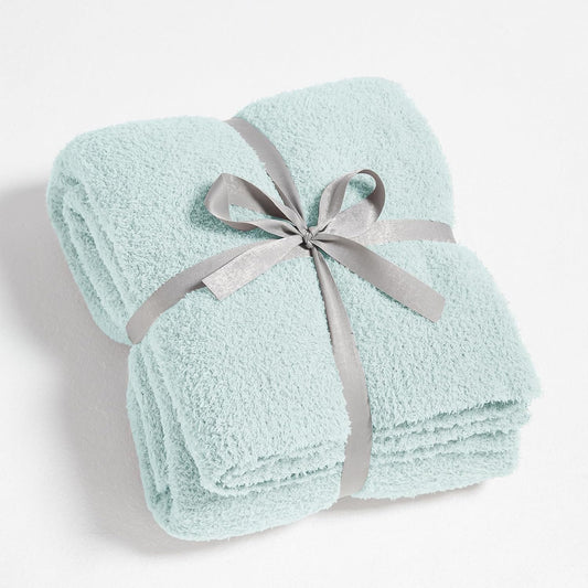 CYMULA Knit Throw Blanket for Couch Sky Blue - Super Soft Lightweight Plush Fuzzy Fluffy Cozy Blankets and Throws for Sofa Bed, 60 x 80 inches