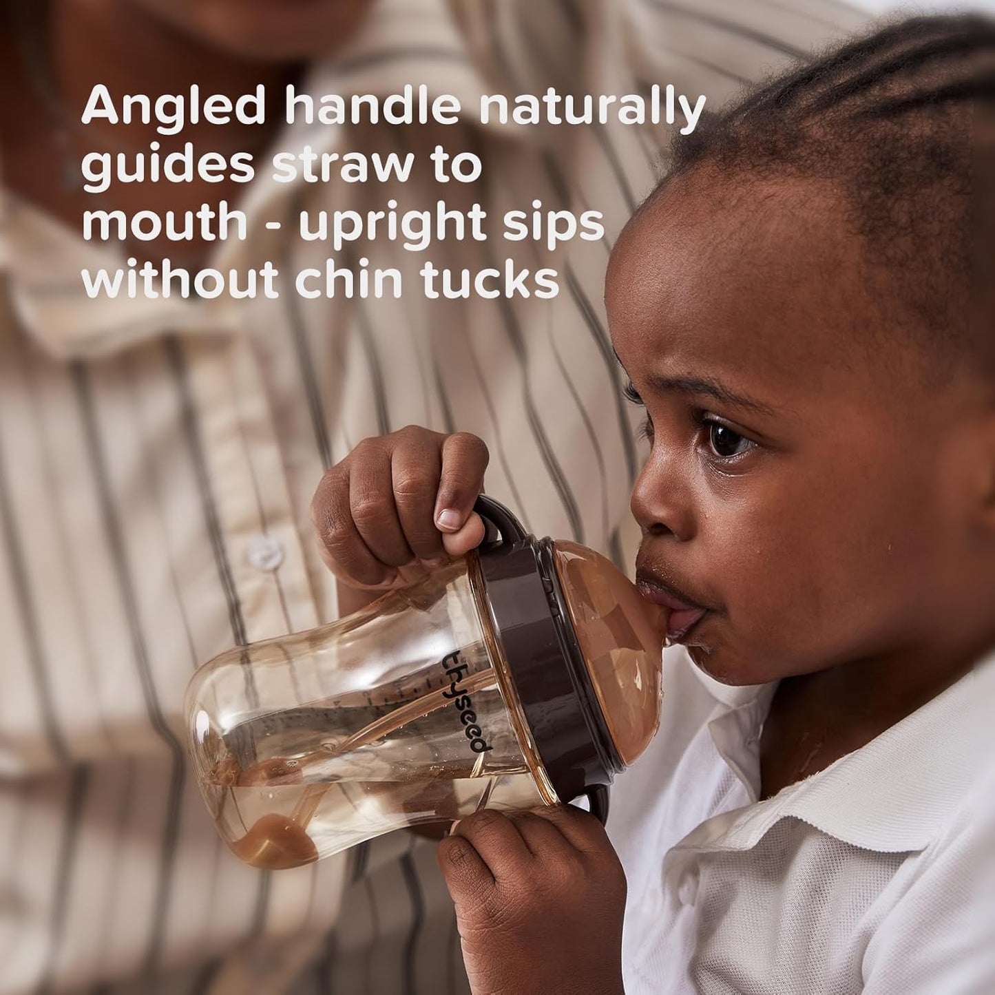 PPSU Weighted Straw Cup with Handles Toddlers Transition Bottles to Sippy Cups No Spill Learner Milk Water Baby Bottle Soft Silicone Spout Dishwasher Safe BPA Free 6+ Months 10oz/300mL 1 Pack