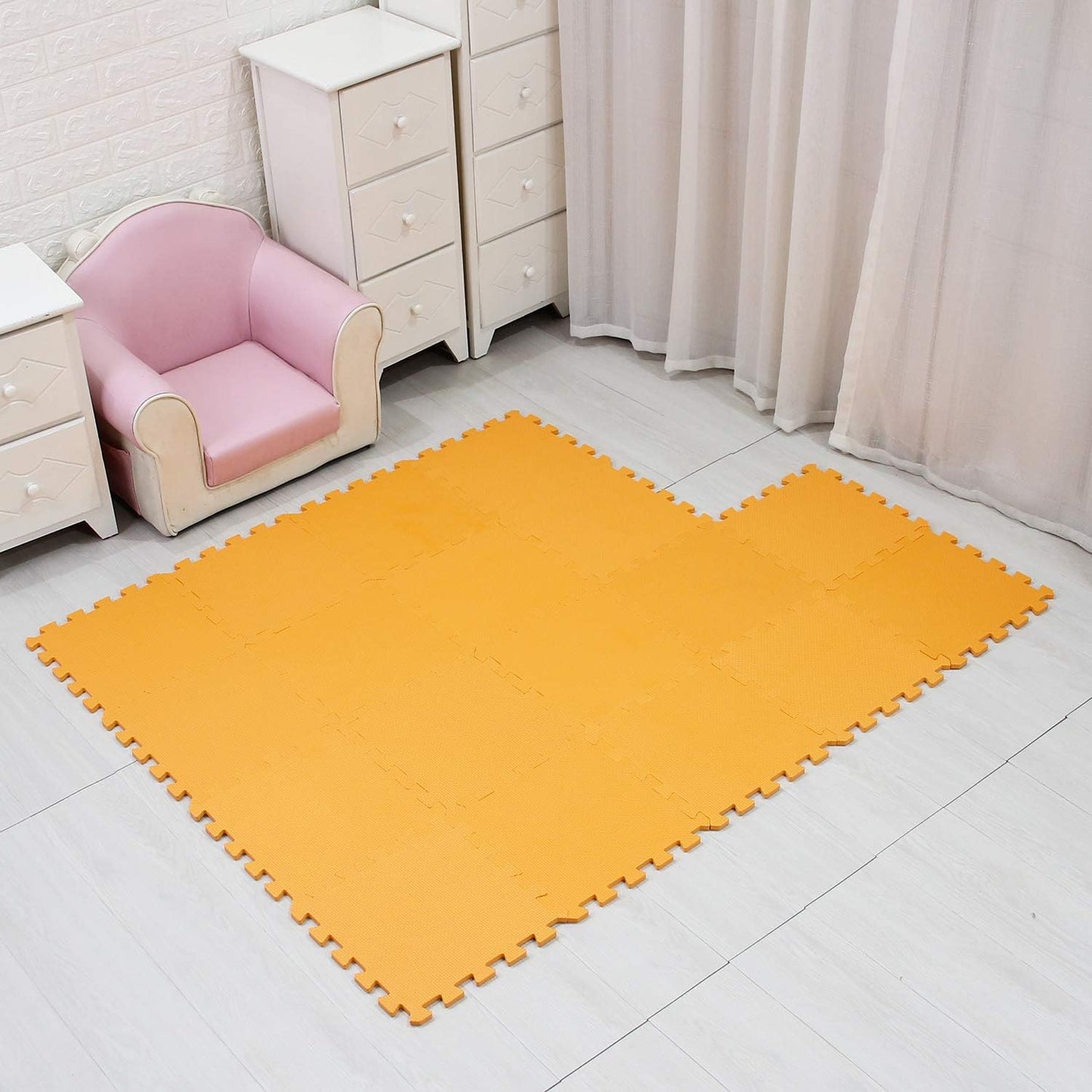 MQIAOHAM® 18 Pieces Puzzle Play Mats, Soft Baby Play Mat, Kids Interlocking Foam Floor Tiles, Toddlers Carpet Playmats G301018-102