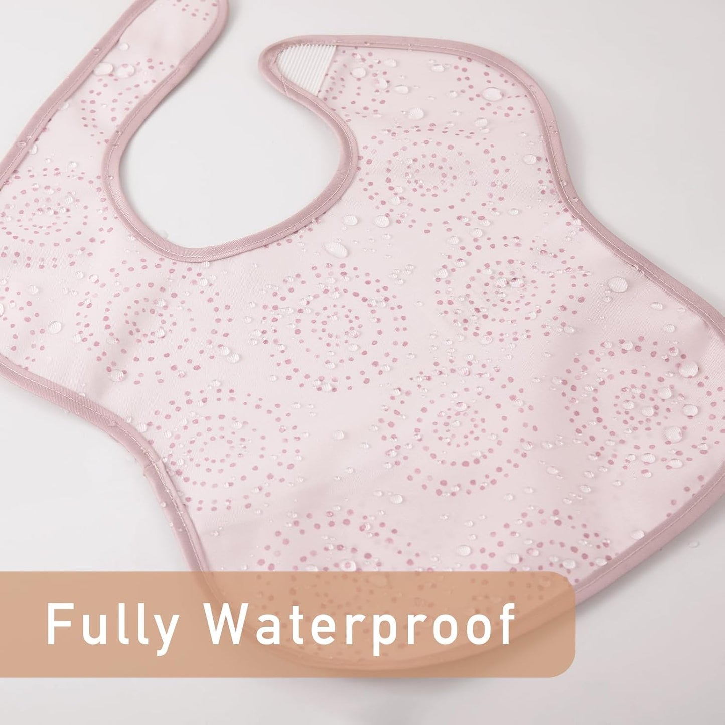 Mess Proof Baby Bib 3 Pack, Waterproof Led Weaning Baby Feeding Bibs with Food Catcher, Travel Feeding Bibs