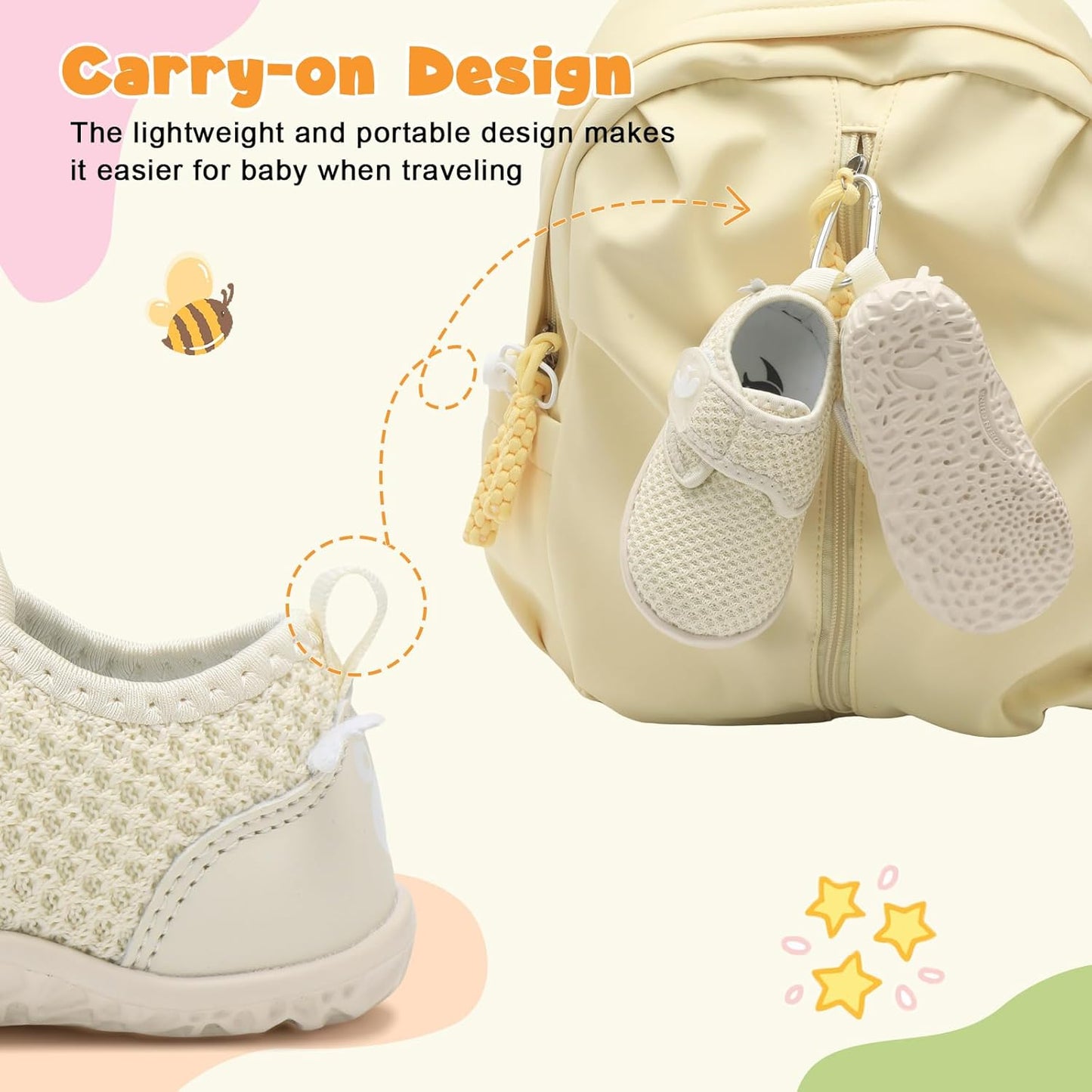 FEETCITY Baby Walking Shoes Barefoot Baby Shoes Infant Sneakers Newborn Crib Shoe Lightweight Flexible Slip On Shoe