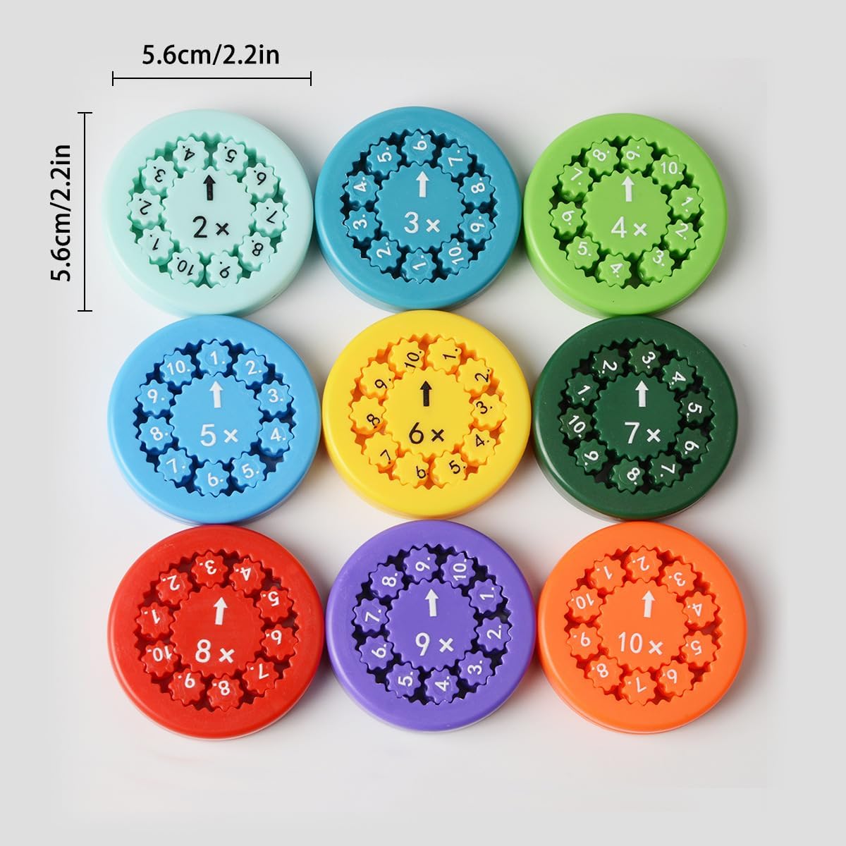 18PCS Math Fact Fidget Spinners,Learn Math Fact Fidget Spinners,Educational Stress-Relieving Toys Suitable for Children Addition, Subtraction, Multiplication and Division - Cultivate Joy of Learning
