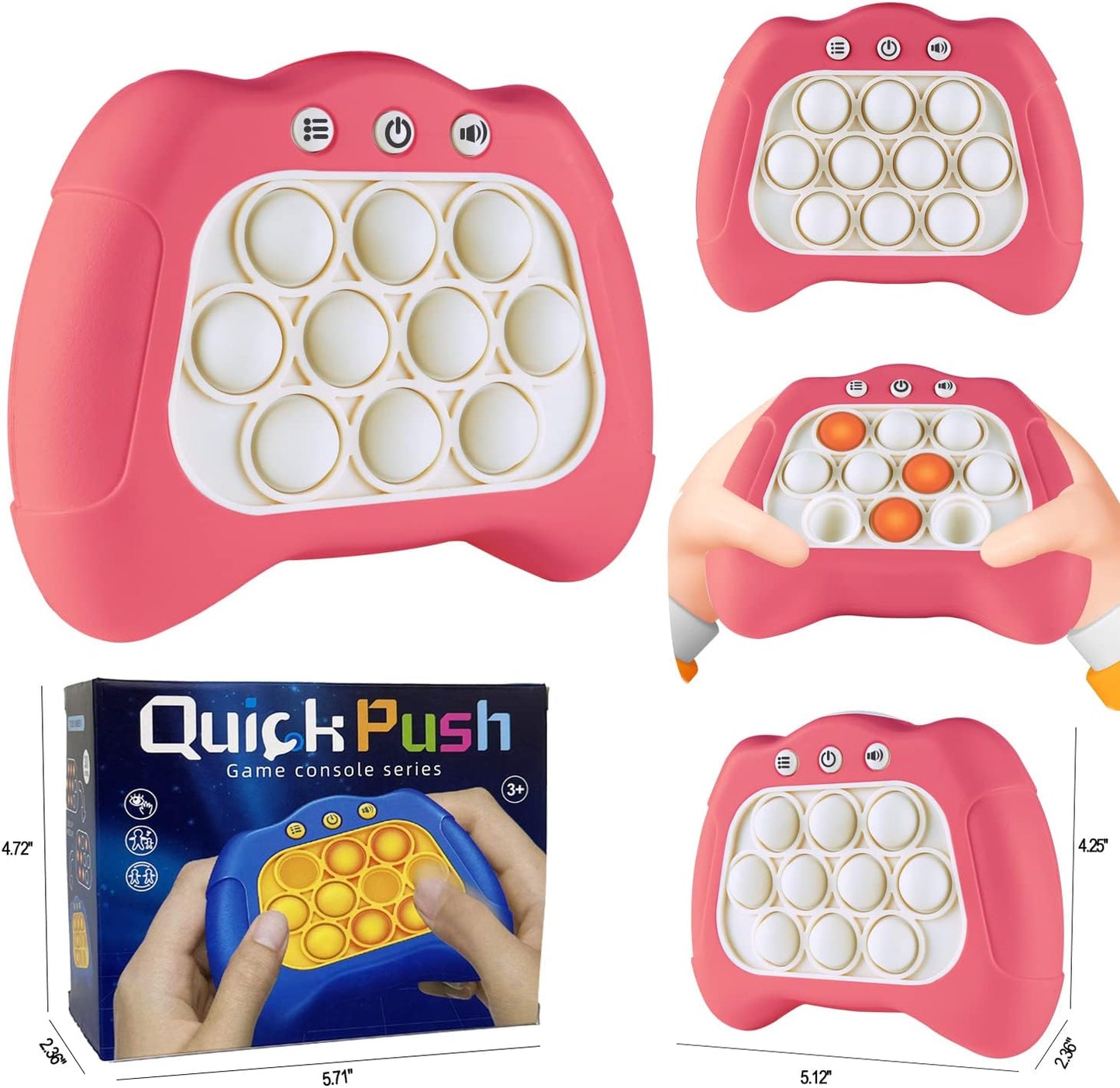 Pop The Target! Handheld Speed Pushing Game Machine: A Fun Multiplayer Game for Family. Fidget Game Toy for 6 7 8 9 10 11 12 Years Old Pink