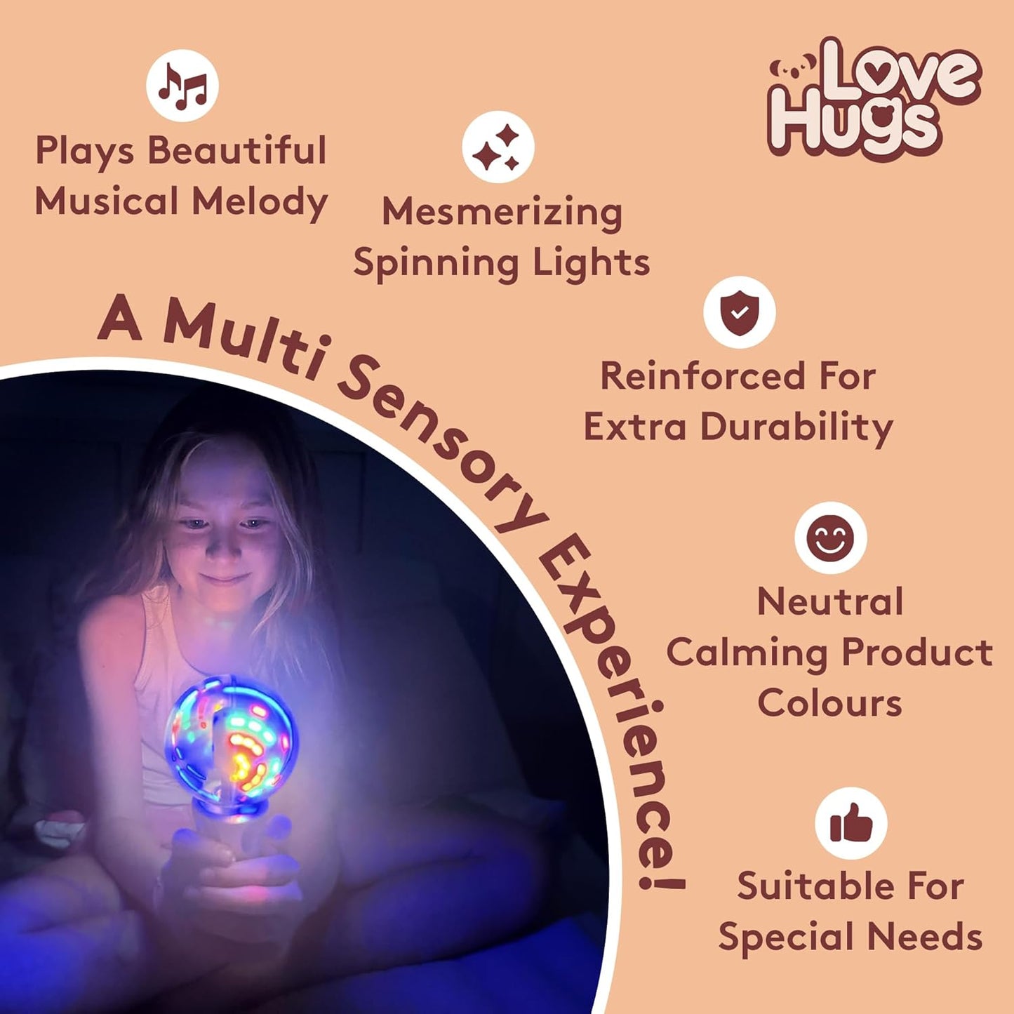 Musical Light Up Wand - Sensory Lights for Autistic Children - Light Up Sensory Toys - Autism Toys - Sensory Toys for Kids with Autism
