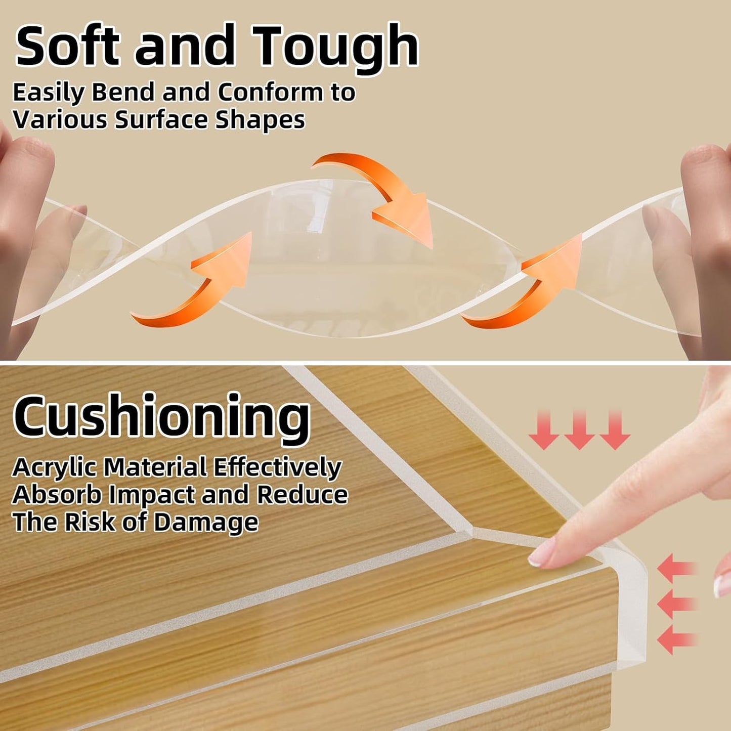 Clear Edge Protector,Safe Corner Protector, Anti-Sharp Edge Protector, for Furniture, Drawers, Tables, Cabinets 1.18inX3.28FT