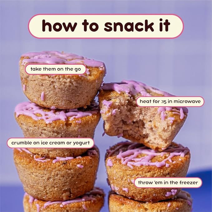 Prime Bites Minis | Protein Mini Muffins from Alpha Prime Supplements | High Protein, Collagen Fortified Low Sugar Treat | Delicious Snack | 12 Packs per Box - Blueberry