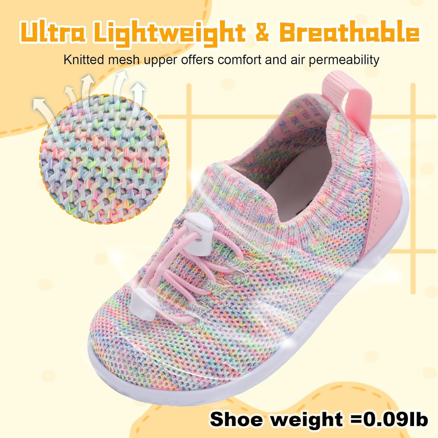 FEETCITY Baby Shoes Boys Girls First Walking Shoes Lightweight Infant Sneakers Slip On Shoe