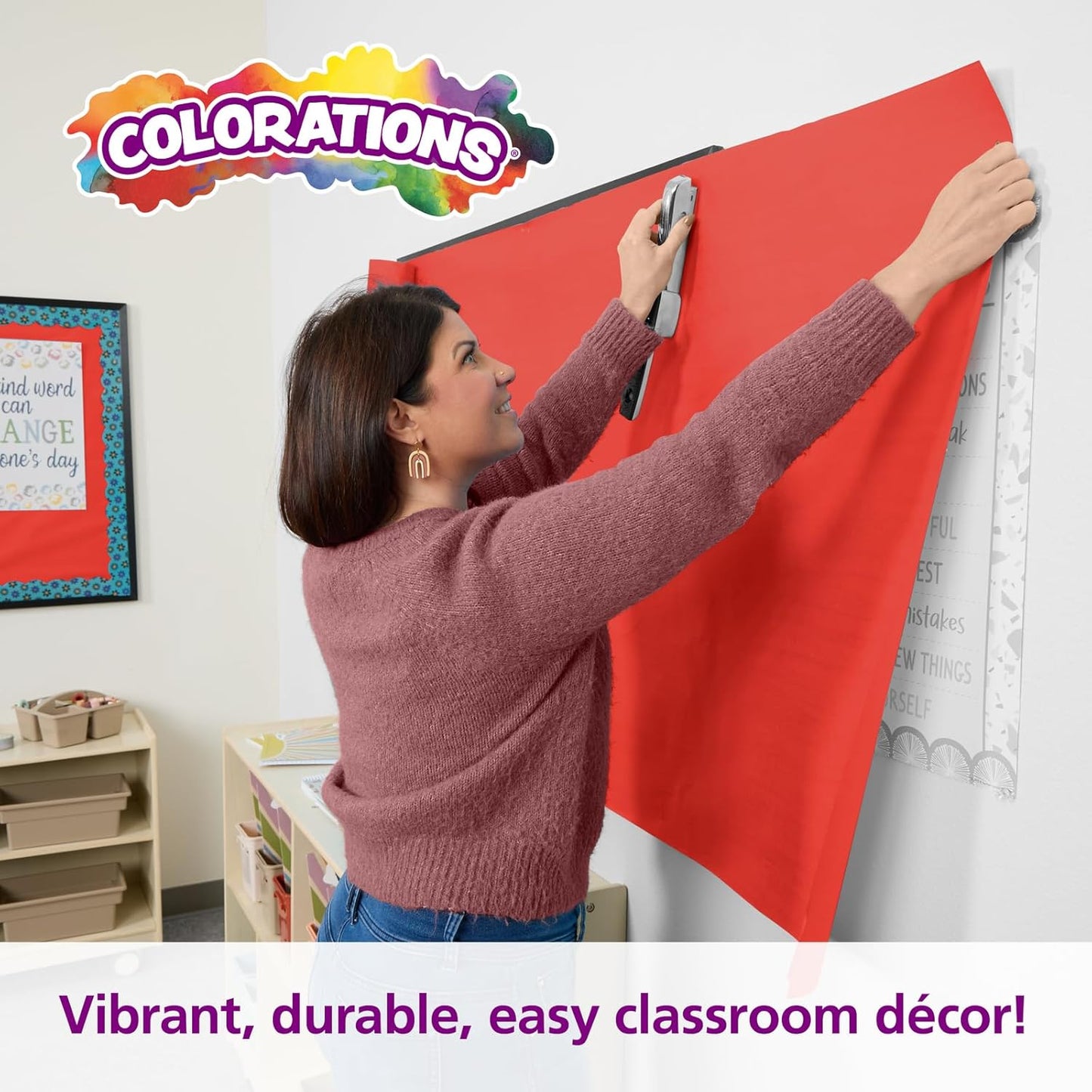 Colorations DSRE Dual Surface Paper Roll, Scarlet Red,, 36" x 1000' (1 Roll)