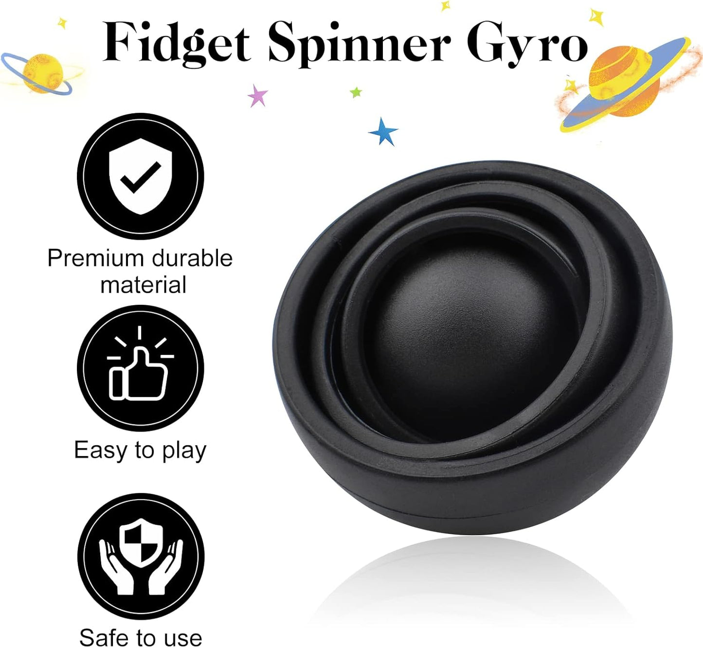 Fidget Toys Adults 2PC, Sensory Toys for Kids with Autism, Cool Gadget Gifts for Boys Girls Teens Kids, Desk Toy ADHD Stress Relief Finger Toy Fidget Spinner