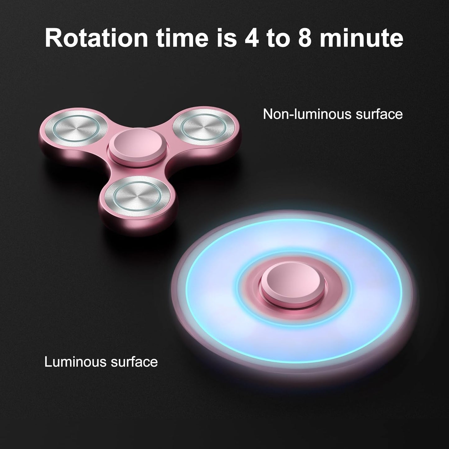 Fidget Spinners Toy, Metal Stainless Steel Bearing High Speed 4-8 Min Spins, EDC ADHD Stress Anxiety Relieves Fidgets Finger Toys, Spinner Toys for Kids and Adults