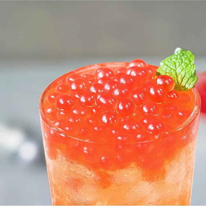 Tea Zone [1 Pound] Raspberry Popping Pearls, Bursting Pearls for Teas, Shakes, Smoothies, Dessert Toppings