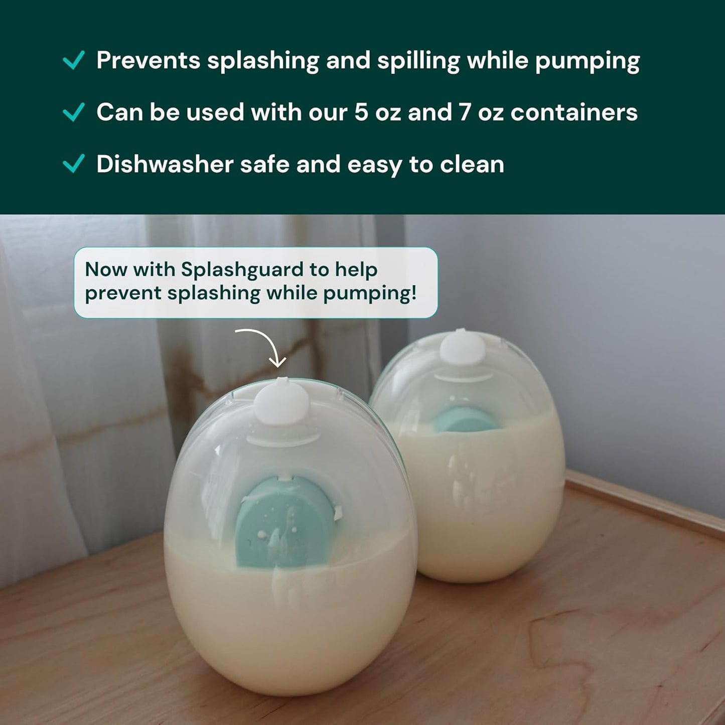 Willow Go - 7oz Reusable Milk Containers with Splash Guard - for use with Willow Go Hands Free Breast Pump