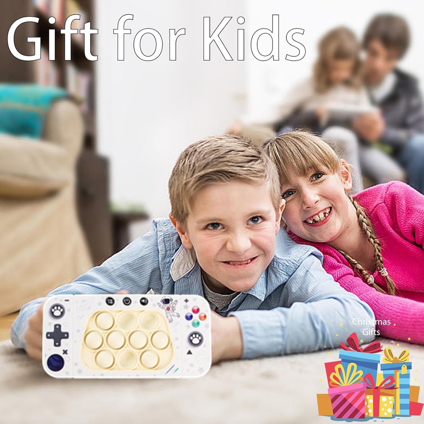 Fast Push Game Pop Fidget Toy for Kids, Quick Push Bubble Game 4 Modes Handheld Puzzle Game Sensory Toy Pop It Game Light Up Fidget Toy Gift for 3 to 12 Year Old Girls Boys (Astronaut)