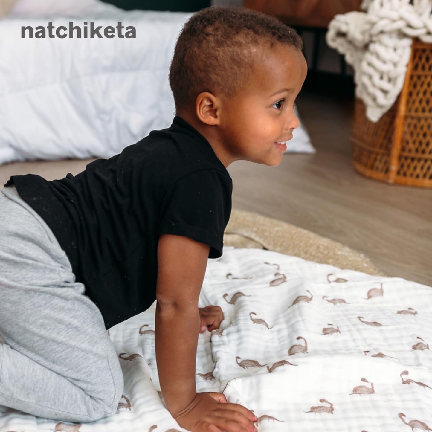 Organic Cotton Muslin Baby Blanket for Boys and Girls - Luxurious Soft Toddler Quilt for Swaddling - Gender Neutral Blankets Makes a Great Bright Dot