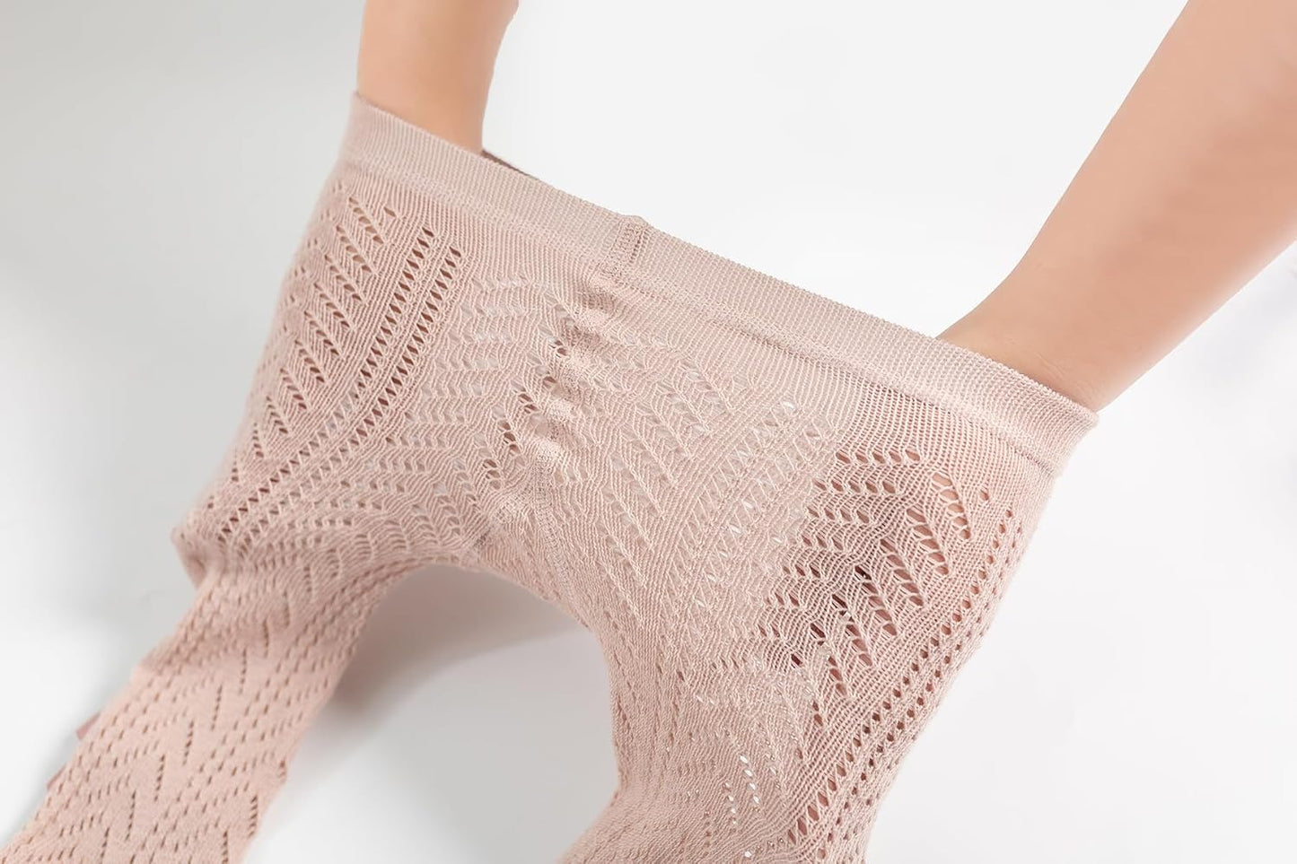 CHUNG Baby Girls Cotton Tights Thin Hollowed Summer with Bowknot Mesh Lace Fashion Toddler Footed Legging Pantyhose