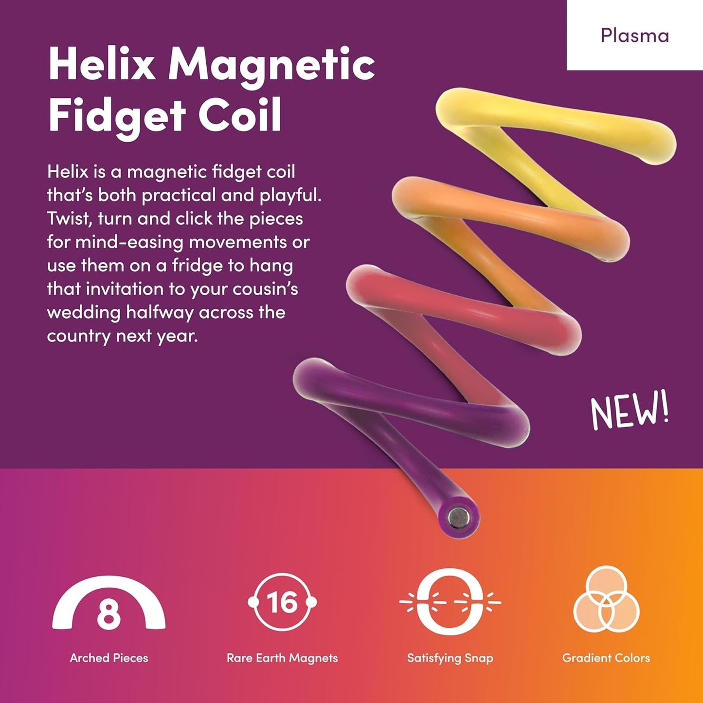 Speks Helix Fidget Toy for Adults and Desk Toy for Office - Plasma