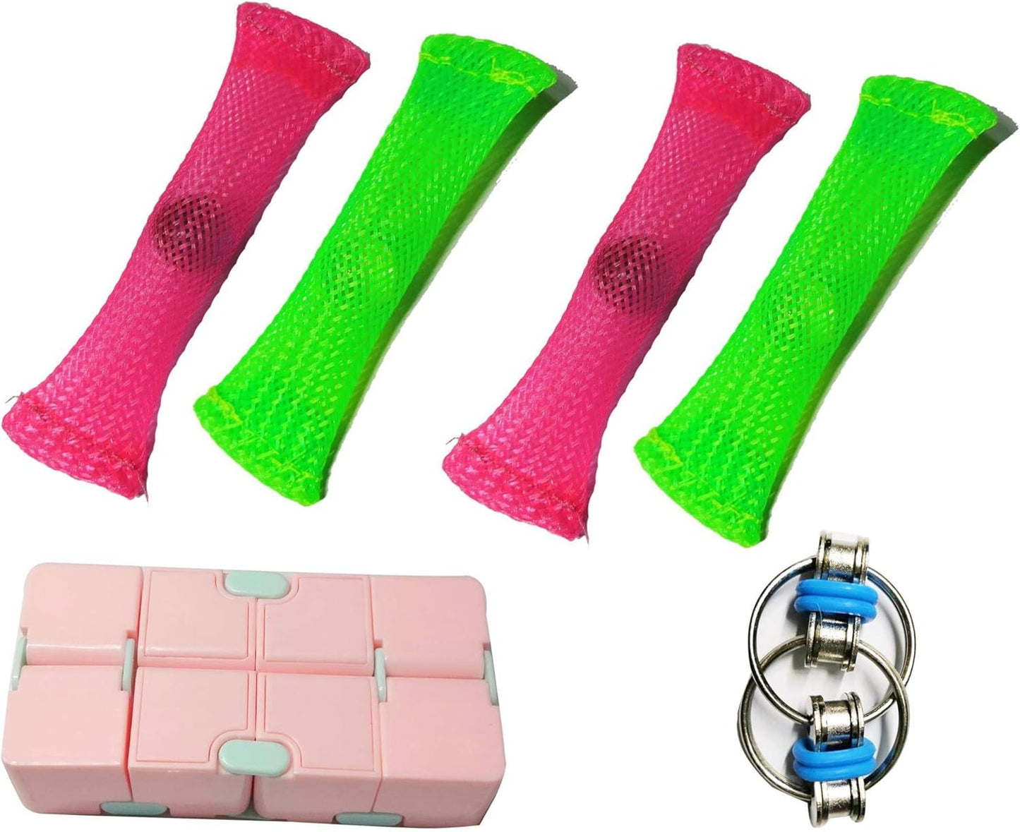 6 Pack Stress Relief and Anxiety Relief Fidget Toys,Flippy Chain,Marble Mesh,Infinity Cube