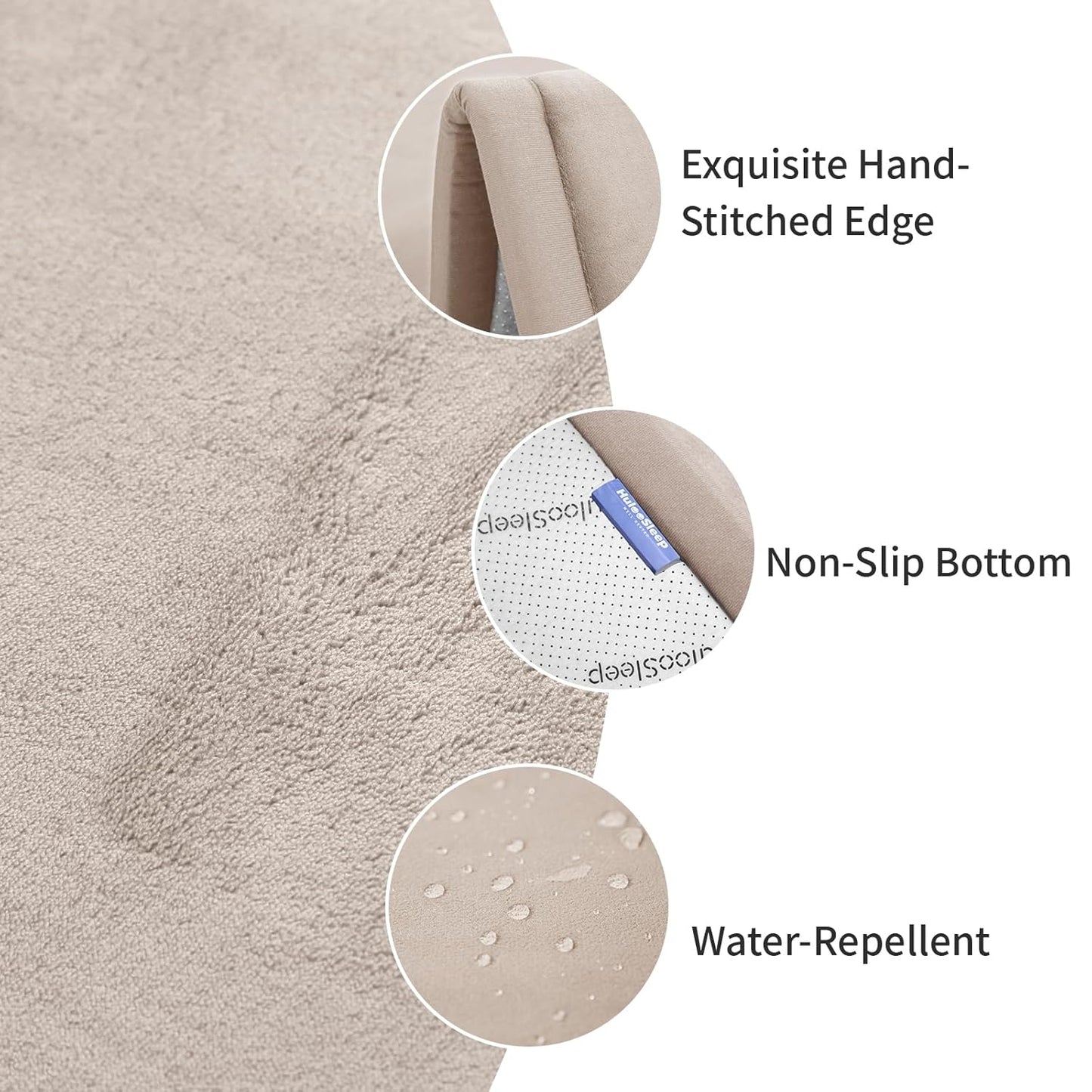 Baby Play Mat for Floor, 1.3" Thick Elasti-Foam 50x50 Playpen Mat for Toddlers Infant kids,Water-Repellent Soft Coral Velvet for Tummy Time, Non-Slip Backing for Crawling,Tatami Style(Beige)