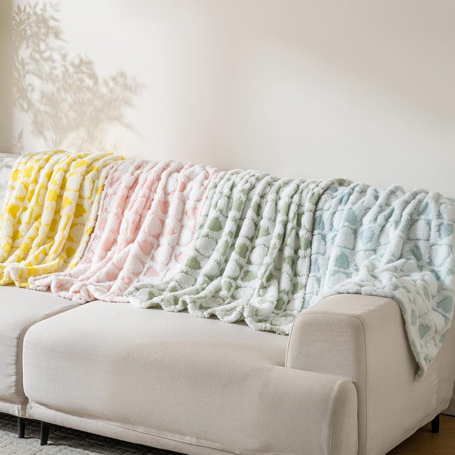 Fleece Baby Blanket for Boys 3D Checker Design, Warm Cozy and Fluffy Infant Newborn Toddler Small Receiving Blankets for Crib Stroller, 30x40 Inches,Green