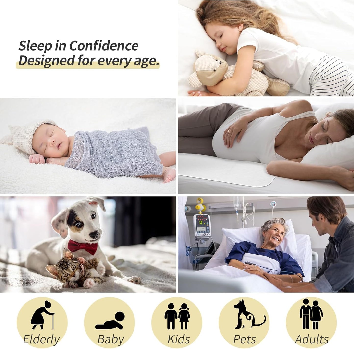 CoolShields Waterproof Bed Pads Incontinence 34'' x 52'' (2 Pack) Washable Reusable Bedwetting Mattress Protector Pad for Kids, Adults, Elderly, and Pets