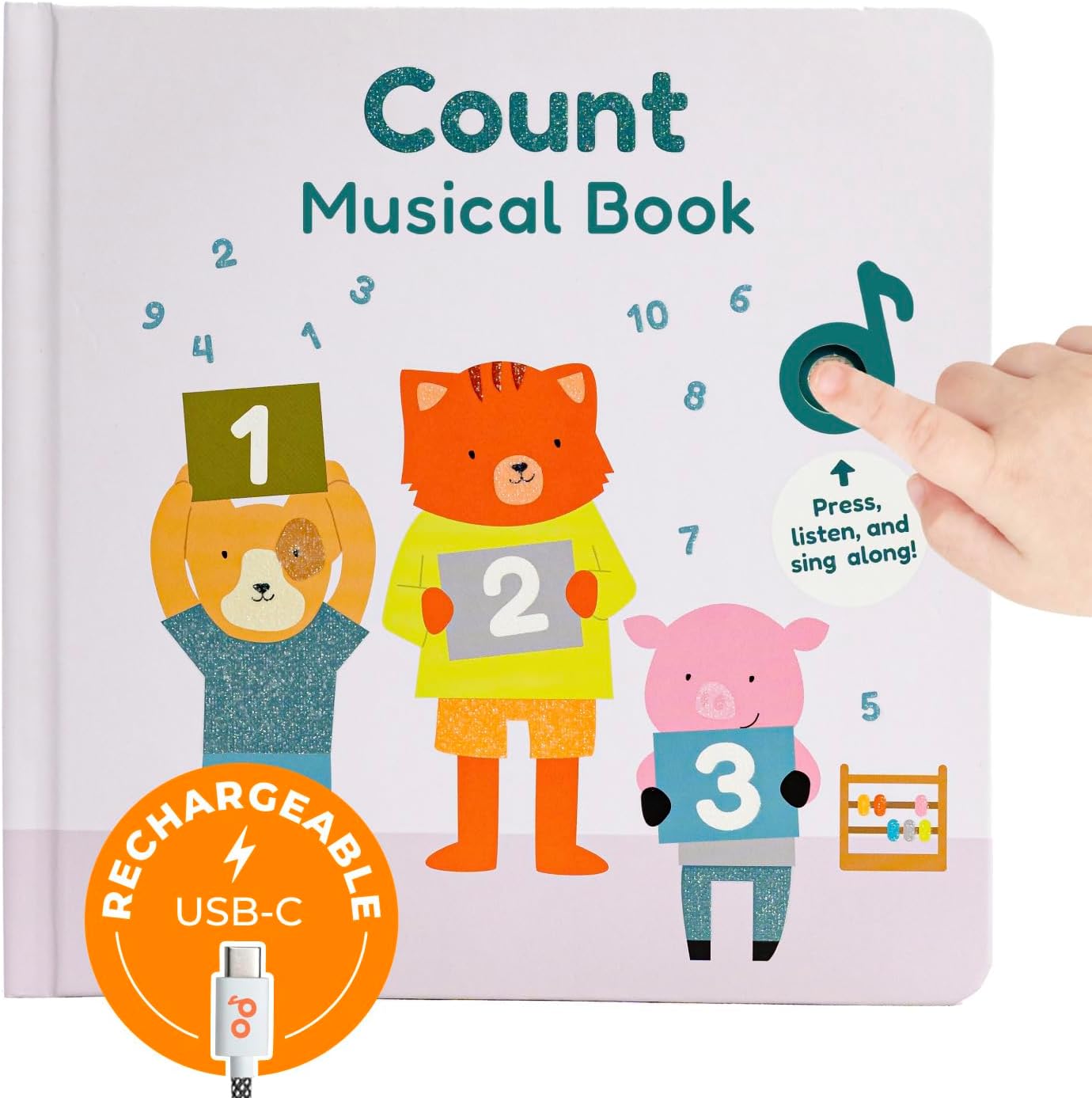 Cali's Books Number Book for Toddlers 1-3 - Learn to Count 1 2 3 Musical Books for Kids, Interactive Talking Baby Sound Book, Educational Song Learning Toys, Singing and Counting Music Toy for Babies
