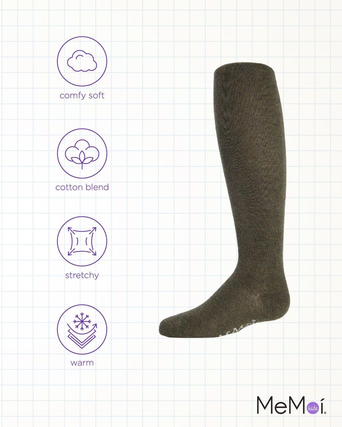 MeMoi Soft Pima Cotton Tights for Girls, Soft and Lightweight Opaque Tights for girls - Sizes 8 to 16