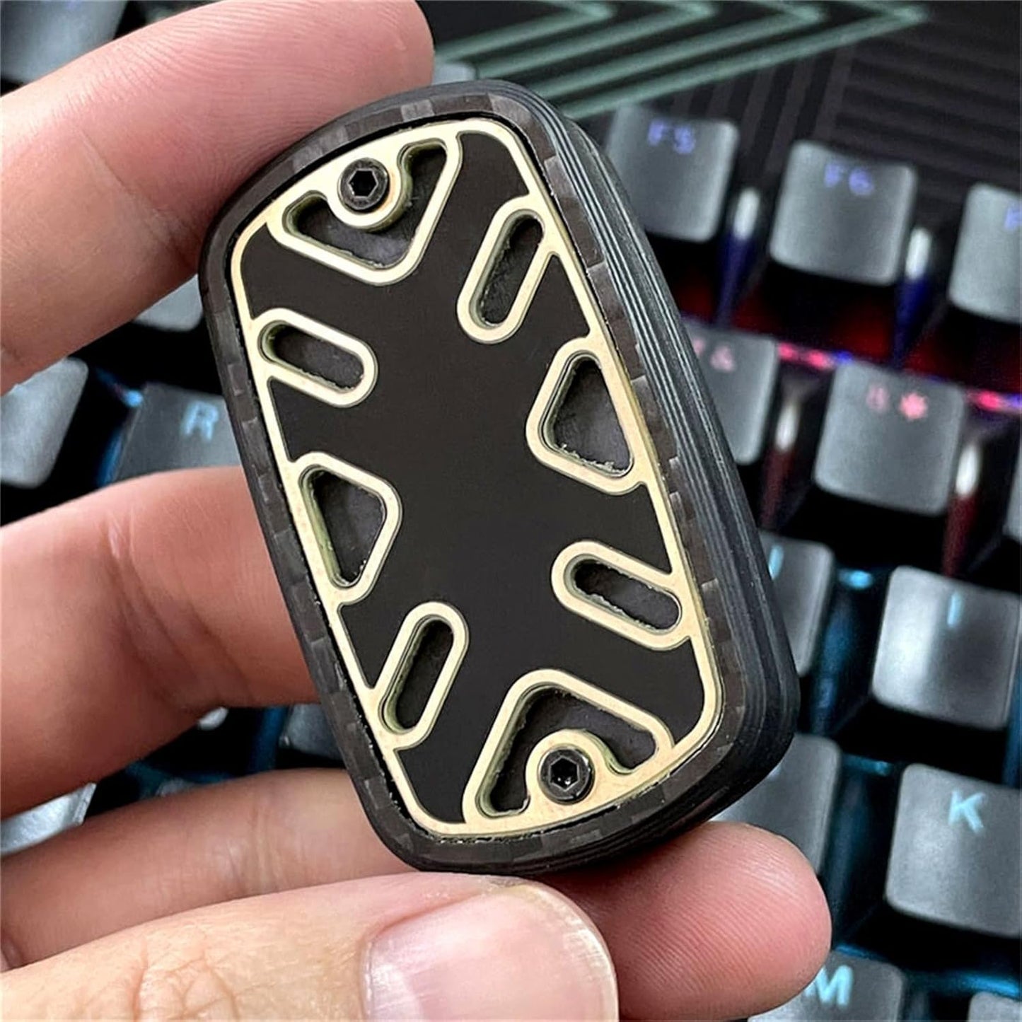 Rectangular Block Carbon Fiber Push Haptic Slider Adult Fidget Toys EDC ADHD Tool Anti-Anxiety Fidget Slider Stress Relief Toys Cool Stuff for Men (2023 New Black)