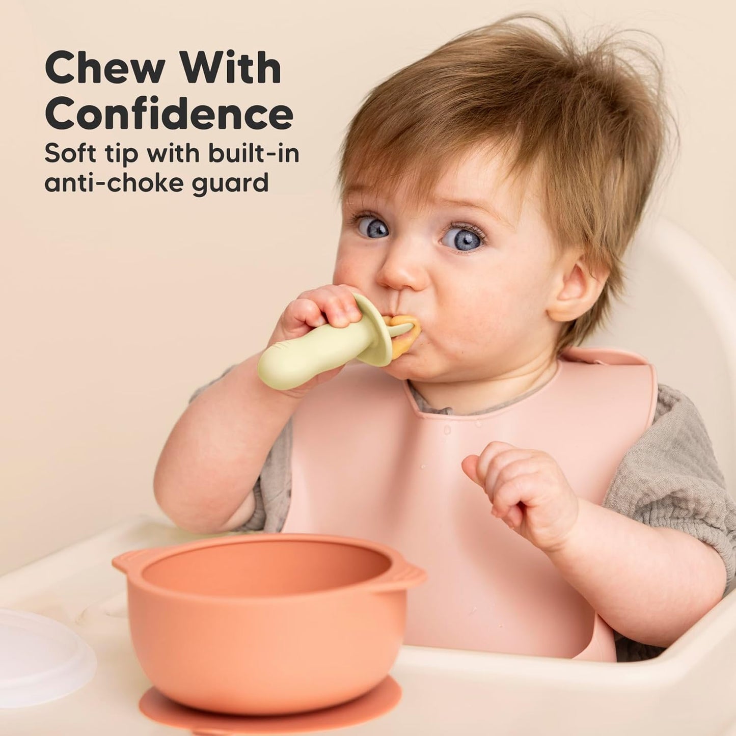 KeaBabies 4-Pack Silicone Baby Spoons and Forks Set - Baby Led Weaning Utensils 6-12 Months, Self Feeding Toddler Spoon & Fork for Training, Teething, Easy to Hold, BPA-Free Silicone (Pastel Sky)