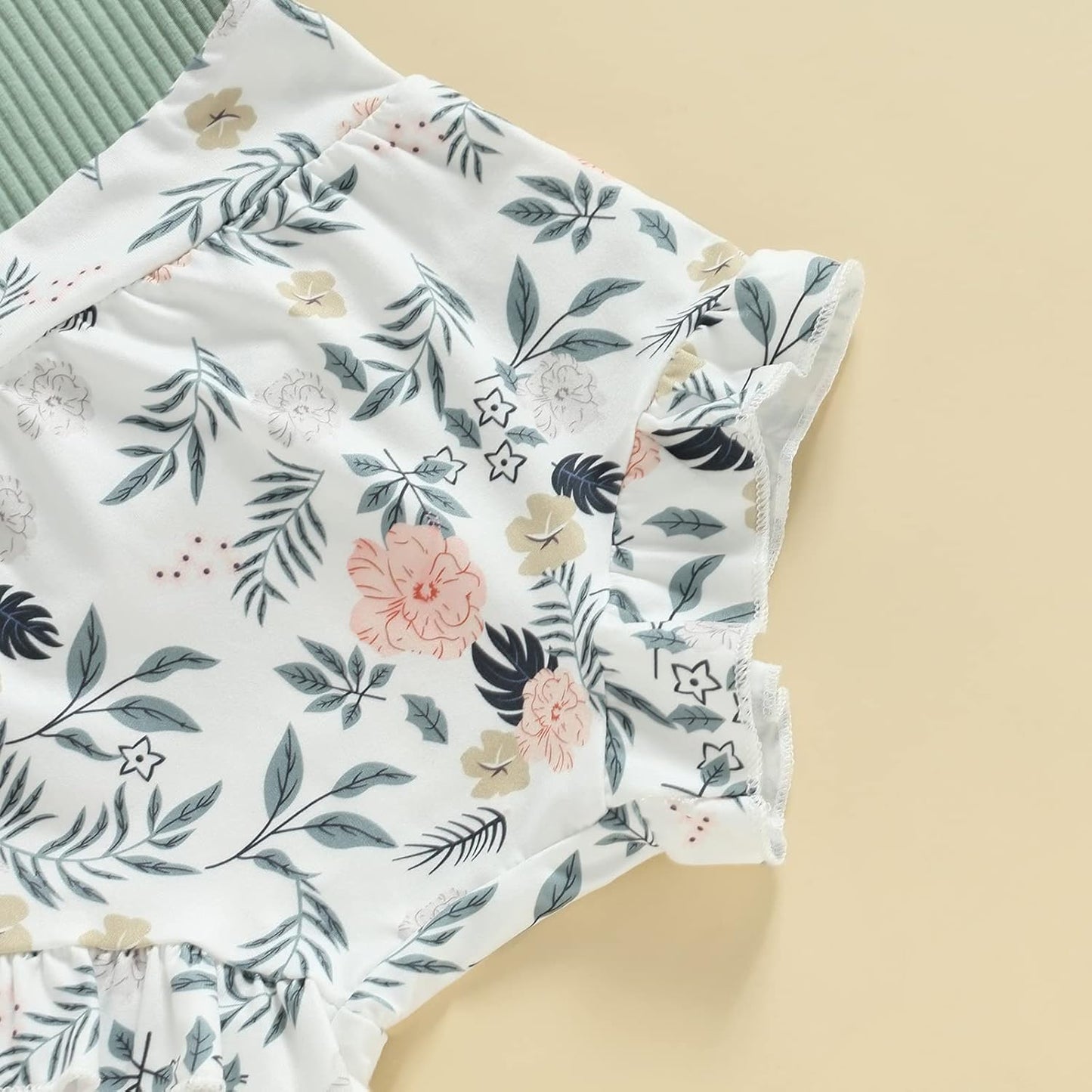 fhutpw Baby Girl Clothes Summer Cute Outfits 3 6 12 18 Months Spaghetti Strap Romper & Floarl Shorts Sets