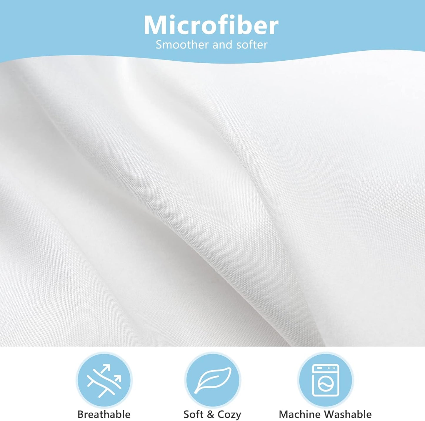 TILLYOU Toddler Pillowcase 2 Pack with Zipper,Silky Soft Microfiber 13" x 18" Kids Travel Pillow Cases,White