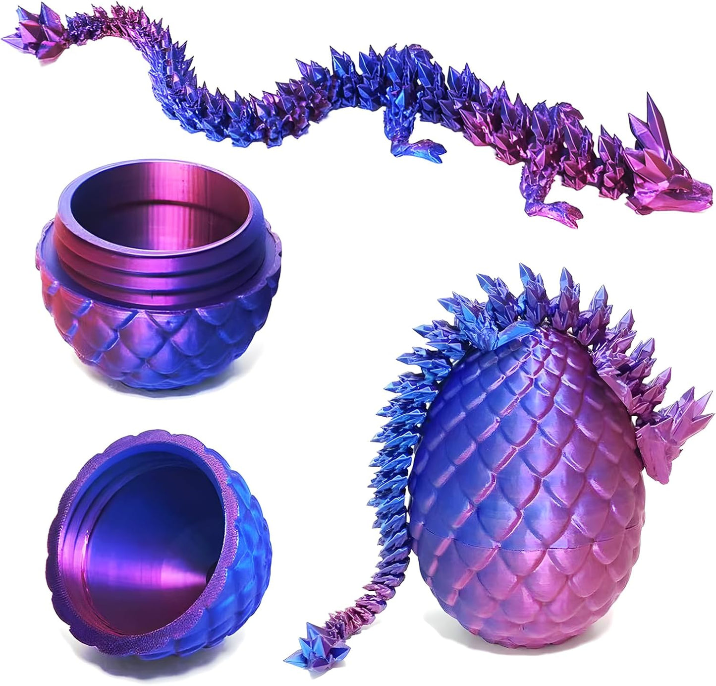 3D Printed Dragon Egg,Mystery Crystal Dragon Fidget Toys,Articulated Dragon,Home Desk Decor Easter Surprise Dinosaur Eggs,Adults Fidget Toys for Autism/ADHD