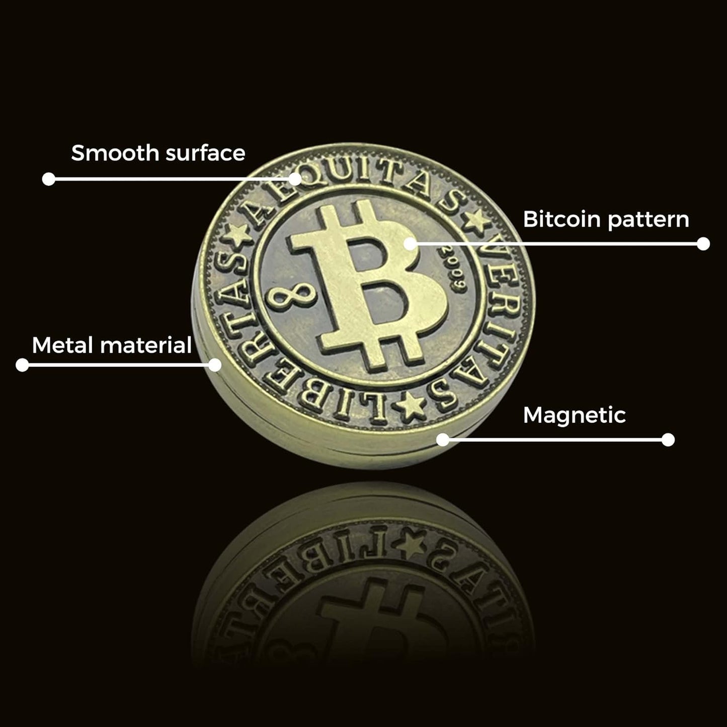 Fidget Slider Fidget Coin Metal Fidget Toy EDC Slider Fidget Toys for Adults Push Slider Anxiety Relief Chritmas Gift for Men ADHD(Yellow)