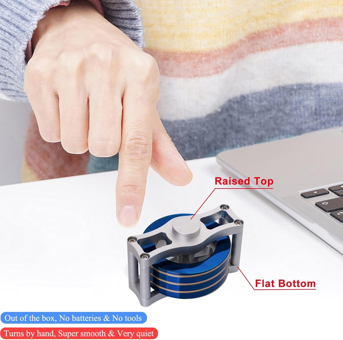 Desk-Kinetic-Toys Cool-Gadgets for Fidget: 20Mins Spinning-Tops, Cool-Stuff Figet Game for Adult Teen Children Kid, Optical-Illusion Stress Relief Gifts for Man Women Office School Home Christmas